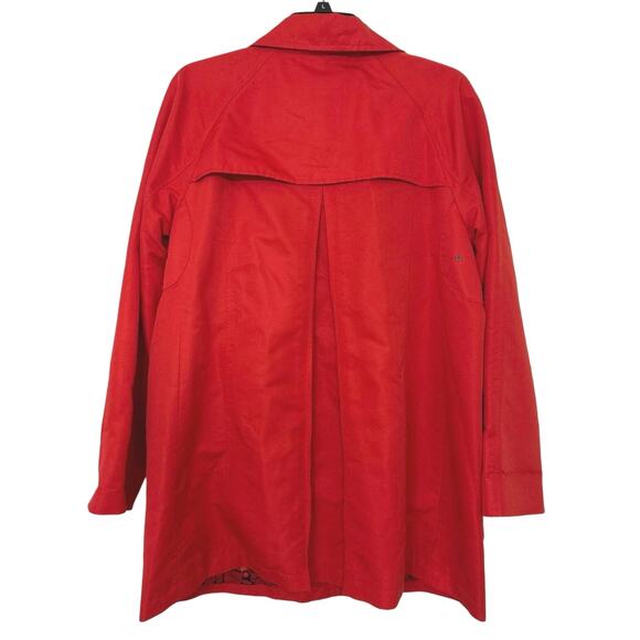 Dennis Basso Red Water Resistant Medium Length Rain Coat Size Small - Picture 2 of 13